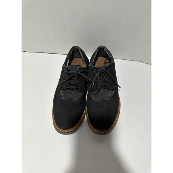 Toms Other - Toms Mens Size 8.5 Black Grey Cotton Twill Wool Lace Up Brogues Shoes EU 41